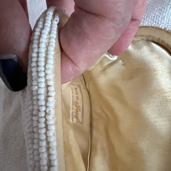 Vintage White Beaded Clutch
